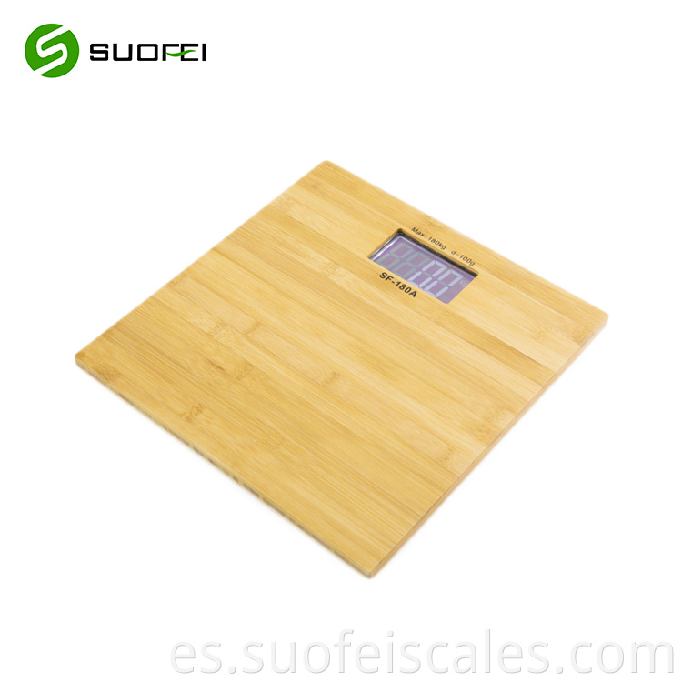 SF180A Venta caliente Bamboo Escala de peso de peso corporal digital de bambú La escala de madera de baño